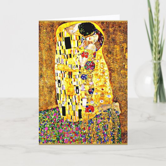 グスタフ・クリムトの有名な絵画「接吻」 カード (正面)