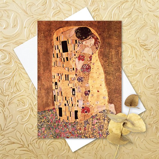 グスタフ・クリムトの絵画「接吻」 カード