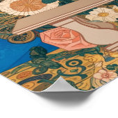 グスタフ・クリムトの花と黒猫のオルタナティブなヴィンテージアート ポスター (角)