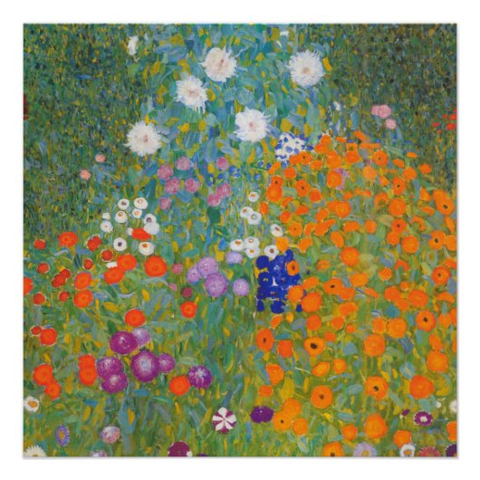 グスタフ・クリムトの花の庭園 ポスター (正面)