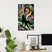 グスタフ・クリムトの黒猫の花園、猫アート ポスター (ホームオフィス)
