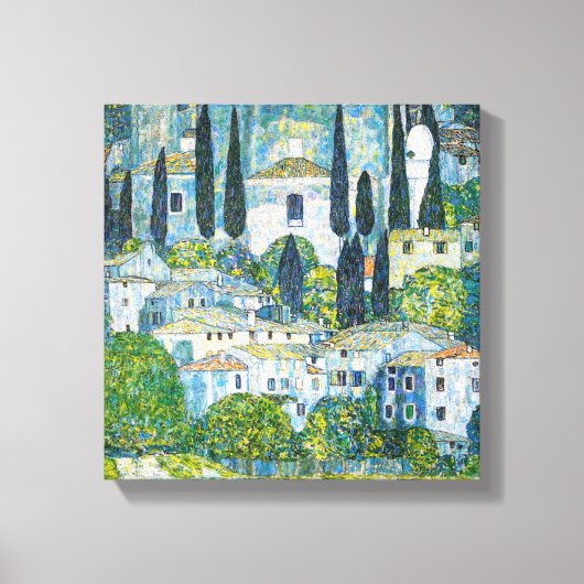 グスタフ・クリムトの「カッソーネの教会」 キャンバスプリント (正面)
