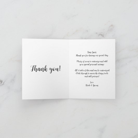 グスタフ・クリムトの「キス」 ヴィンテージアート ウェディング サンキューカード (内部)