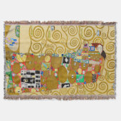 グスタフ・クリムトの『充足』新芸術運動のカップル スローブランケット (正面)