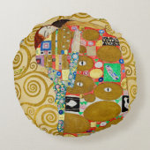 グスタフ・クリムトの『充足』新芸術運動のカップル ラウンドクッション (裏面)