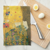 グスタフ・クリムトの『接吻』、アール・ヌーヴォー キッチンタオル (四つ折り)