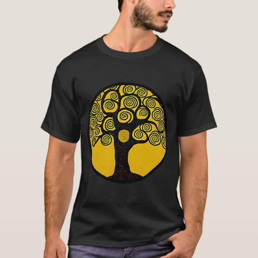 グスタフ・クリムト風生命の樹 Tシャツ (正面)
