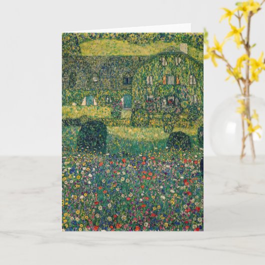 グスタフ・クリムト - アッターゼー湖畔の農家 カード (黄色い花)