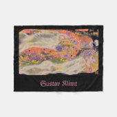 グスタフ・クリムト・ウォーター・サーペン絵画ツが有名なピンク フリースブランケット (正面(横))