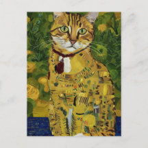 グスタフ・クリムト ゴールド かわいい猫のパロディ グスタフクリムト アート