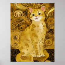 グスタフ・クリムト ゴールド かわいい 猫 パロディ グスタフクリムト アート