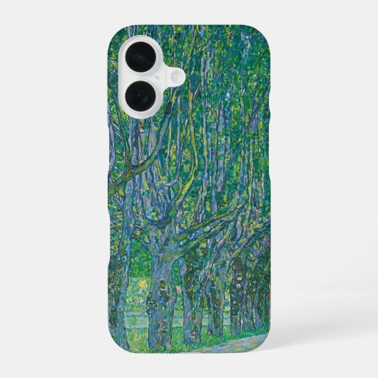 グスタフ・クリムト: シュロス・カンマー公園の並木道 iPhone 16ケース (裏面)
