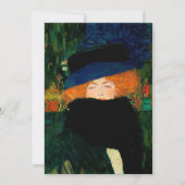 グスタフ・クリムト 「帽子と羽のマントの女性」 ホリデーカード (正面)