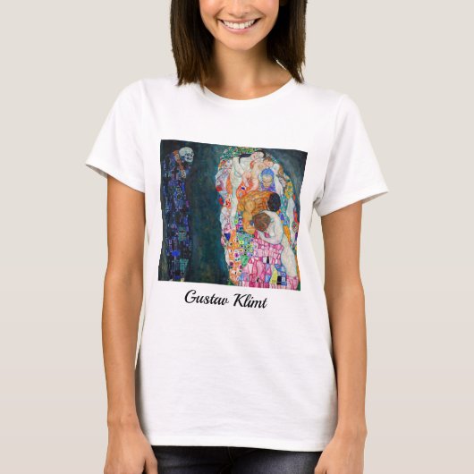 グスタフ・クリムト - 死と生 Tシャツ (正面)