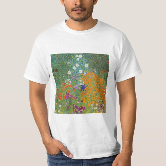 グスタフ・クリムト - 花の庭園 Tシャツ (正面)