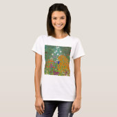 グスタフ・クリムト - 花の庭園 Tシャツ (正面フル)