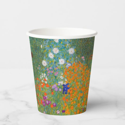 グスタフ・クリムト - 花園 紙コップ (正面)