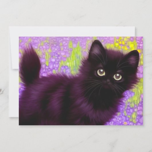 グスタフ・クリムト 黒い子猫 招待状 (正面)