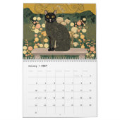 グスタフ・クリムト 黒猫の花園、猫アート カレンダー (1月 2027)