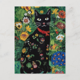 グスタフ・クリムト 黒猫の花園、猫アート ポストカード