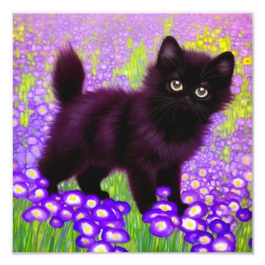 グスタフ・クリムト 黒猫 フォトプリント (正面)