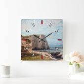 グスタフ·コーベット-嵐の後のエトレタットの崖 スクエア壁時計 (ホーム)