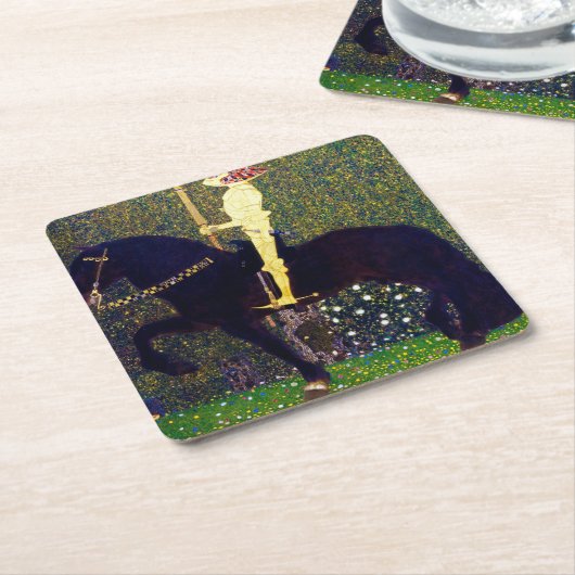 グスタフ・ゴールデンナイトクリムト スクエアペーパーコースター (アングル)