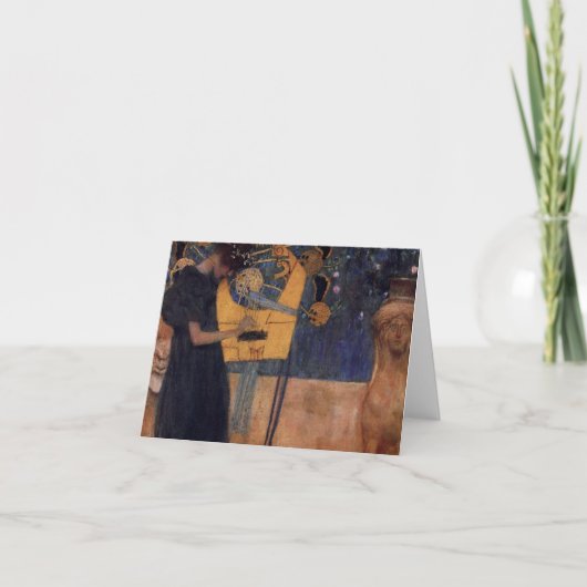 グスタフKllimtのハープ音楽メッセージカード カード (正面)