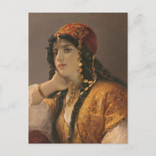 グスタフRichter Chromolithograph著Odalesque ポストカード (正面)