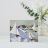 グスタヴカイレボッテ – セーヌ川の帆船 ポストカード (スタンド正面)