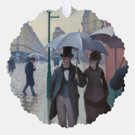 グスタヴカイレボッテ – パリ通り; Rainy Day オーナメントカード