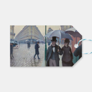 グスタヴカイレボッテ – パリ通り; Rainy Day ギフトタグ