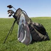 グスタヴカイレボッテ – パリ通り; Rainy Day ゴルフタオル (グリーン)