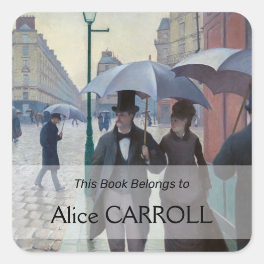 グスタヴカイレボッテ – パリ通り; Rainy Day スクエアシール (正面)