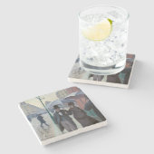 グスタヴカイレボッテ – パリ通り; Rainy Day ストーンコースター (横)