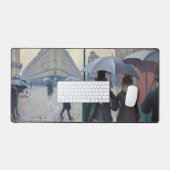グスタヴカイレボッテ – パリ通り; Rainy Day デスクマット (キーボード&マウス)