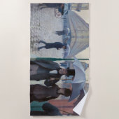 グスタヴカイレボッテ – パリ通り; Rainy Day ビーチタオル (正面)