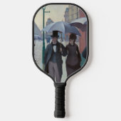 グスタヴカイレボッテ – パリ通り; Rainy Day ピックルボールラケット (裏面)