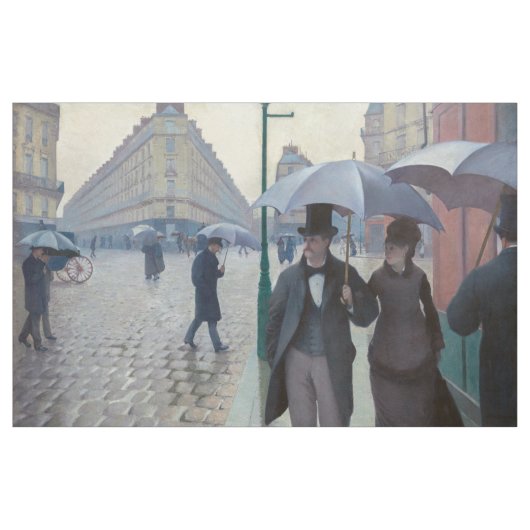 グスタヴカイレボッテ – パリ通り; Rainy Day ファブリック (ヤード)