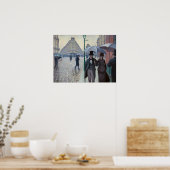 グスタヴカイレボッテ – パリ通り; Rainy Day ポスター (キッチン)