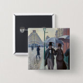 グスタヴカイレボッテ – パリ通り; Rainy Day 缶バッジ (正面&裏面)