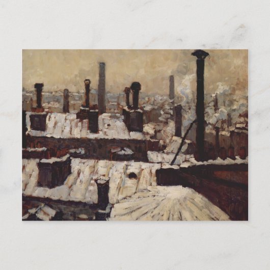 グスタヴカイレボッテ – 雪の下の屋根，パリ ポストカード (正面)