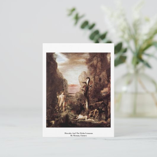 グスターブのモローによるヘラクレスとヒドラのラーナイ ポストカード (スタンド正面)