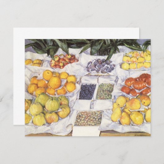 グスターヴ・カイユボットによる果物スタンド、ヴィンテージアート (正面/裏面)