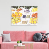 グスターヴ・カイユボットによる果物スタンド、ヴィンテージアート キャンバスプリント (インサイチュ (リビング))