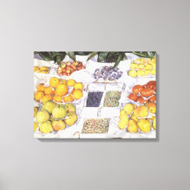 グスターヴ・カイユボットによる果物スタンド、ヴィンテージアート キャンバスプリント