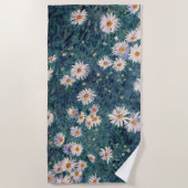 グスターヴ・カイユボット - ダリアの花壇、詳細 ビーチタオル (正面)