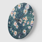 グスターヴ・カイユボット - ダリアの花壇、詳細 ラージ壁時計 (傾斜)