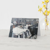 グスターヴ・カイユボット - 雪の屋根 カード (黄色い花)