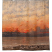 グスターヴ・クールベ - 夕焼け シャワーカーテン (正面)